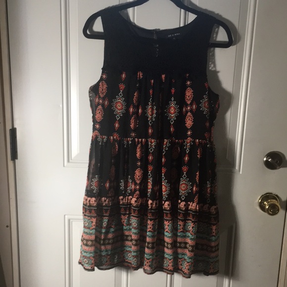 As U Wish beautiful black lace front sleeveless lined sheath midi dress size M - Picture 1 of 9